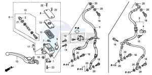 CB1300 CB1300SUPER FOUR drawing FR. BRAKE MASTER CYLINDER (CB1300/S)