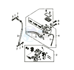 ORBIT 50 drawing VOORBRAKE CALIPER / BRAKE LEVER /BRAKE LINES