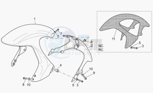 V 11 1100 Cat. Cat. drawing Front mudguard