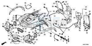 TRX500FPAE TRX500FPA Europe Direct - (ED) drawing FRONT FENDER