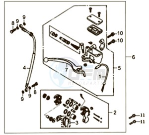 X'PRO 50 25KMH (L8) NL EURO4 drawing FRONT BRAKE  CALIPER / BRAKE LEVER /BRAKE LINE