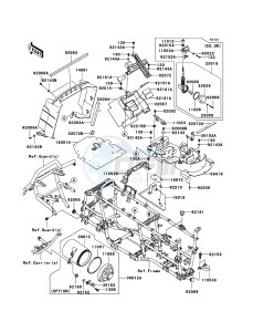 KVF750 4x4 KVF750-A1 EU GB drawing Frame Fittings