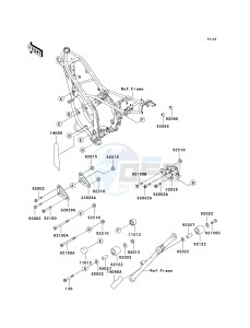 KDX 200 H (H10-H11) drawing ENGINE MOUNT