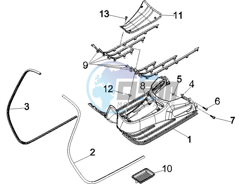 Central cover - Footrests