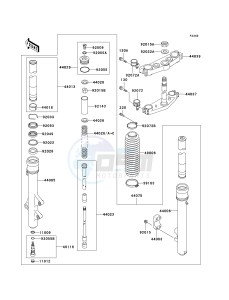 KDX 200 H (H10-H11) drawing FRONT FORK