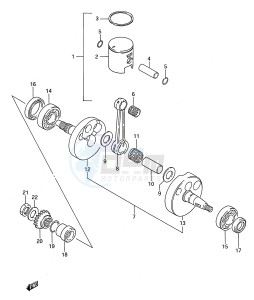 RM80 (E28) drawing CRANKSHAFT (MODEL J)