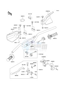 KLX300 A [KLX300R] (A10) A10 drawing HANDLEBAR