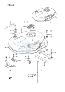 GSX-R750W (E2) drawing FUEL TANK (MODEL N)