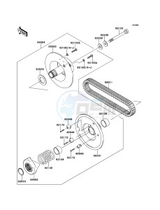 MULE_610_4X4 KAF400AFF EU drawing Driven Converter/Drive Belt