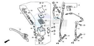 CB600F HORNET S drawing FR. BRAKE MASTER CYLINDER (CB600F2)