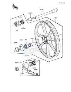 KZ 1100 D [SPECTRE] (D1-D2) [SPECTRE] drawing FRONT WHEEL_HUB -- KZ1100-D2- -