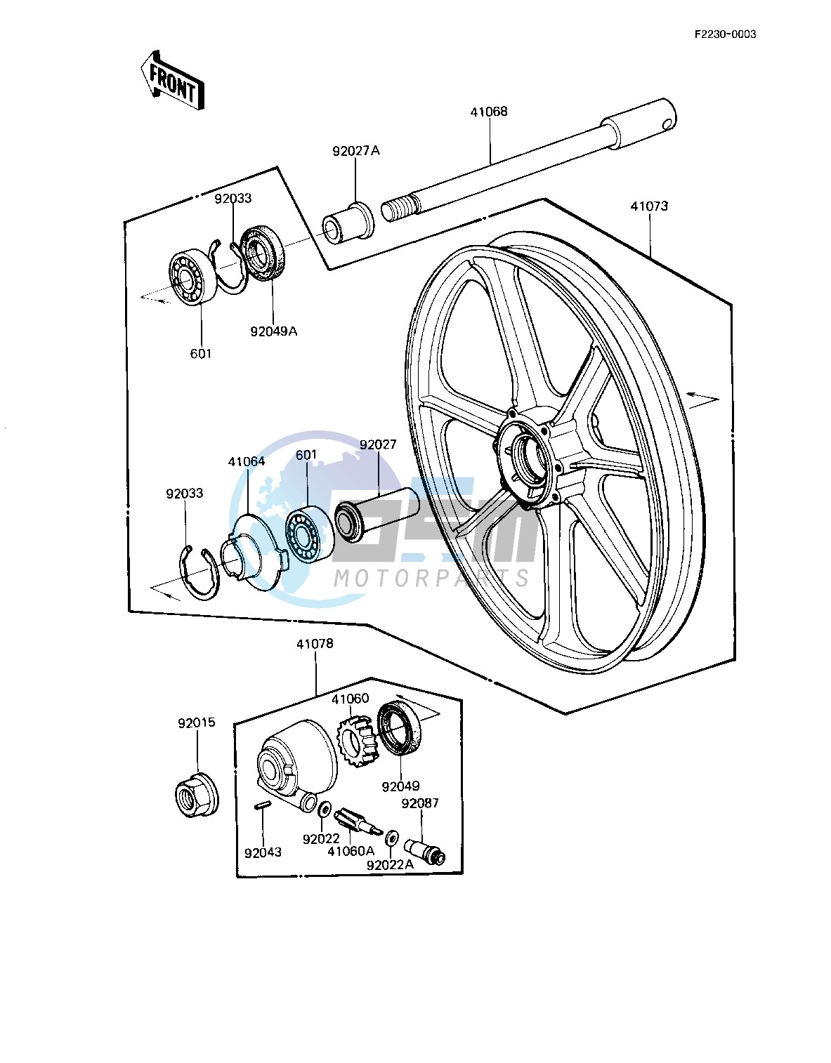 FRONT WHEEL_HUB -- KZ1100-D2- -