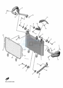 YZF1000 YZF-R1 (B3LM) drawing OIL COOLER