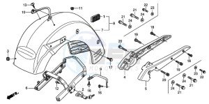 VTX1300S drawing REAR FENDER/GRAB RAIL