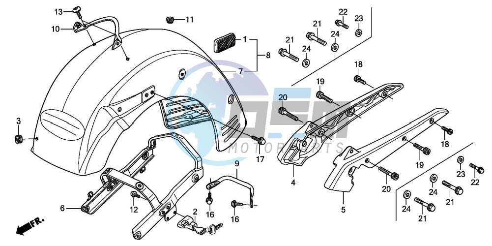 REAR FENDER/GRAB RAIL