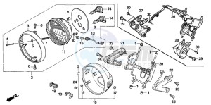 CB600F HORNET S drawing HEADLIGHT (CB600F3/4/5/6)