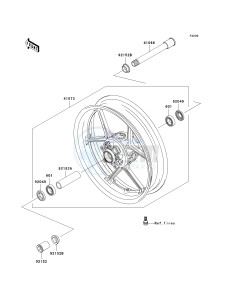 ZX636 C [NINJA ZX-6R] (C6F) D6F drawing FRONT WHEEL