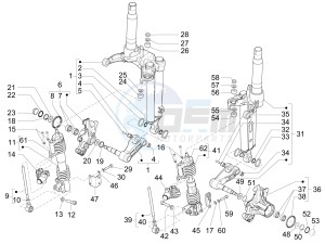 MP3 500 MAXI SPORT ABS (NAFTA) drawing Fork's components (Mingxing)