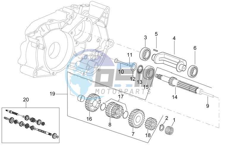 Primary gear shaft