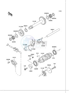 KLF300 4x4 KLF300-C17 EU GB drawing Gear Change Drum/Shift Fork(s)