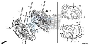 TRX500FE1F TRX500F Europe Direct - (ED) drawing CRANKCASE