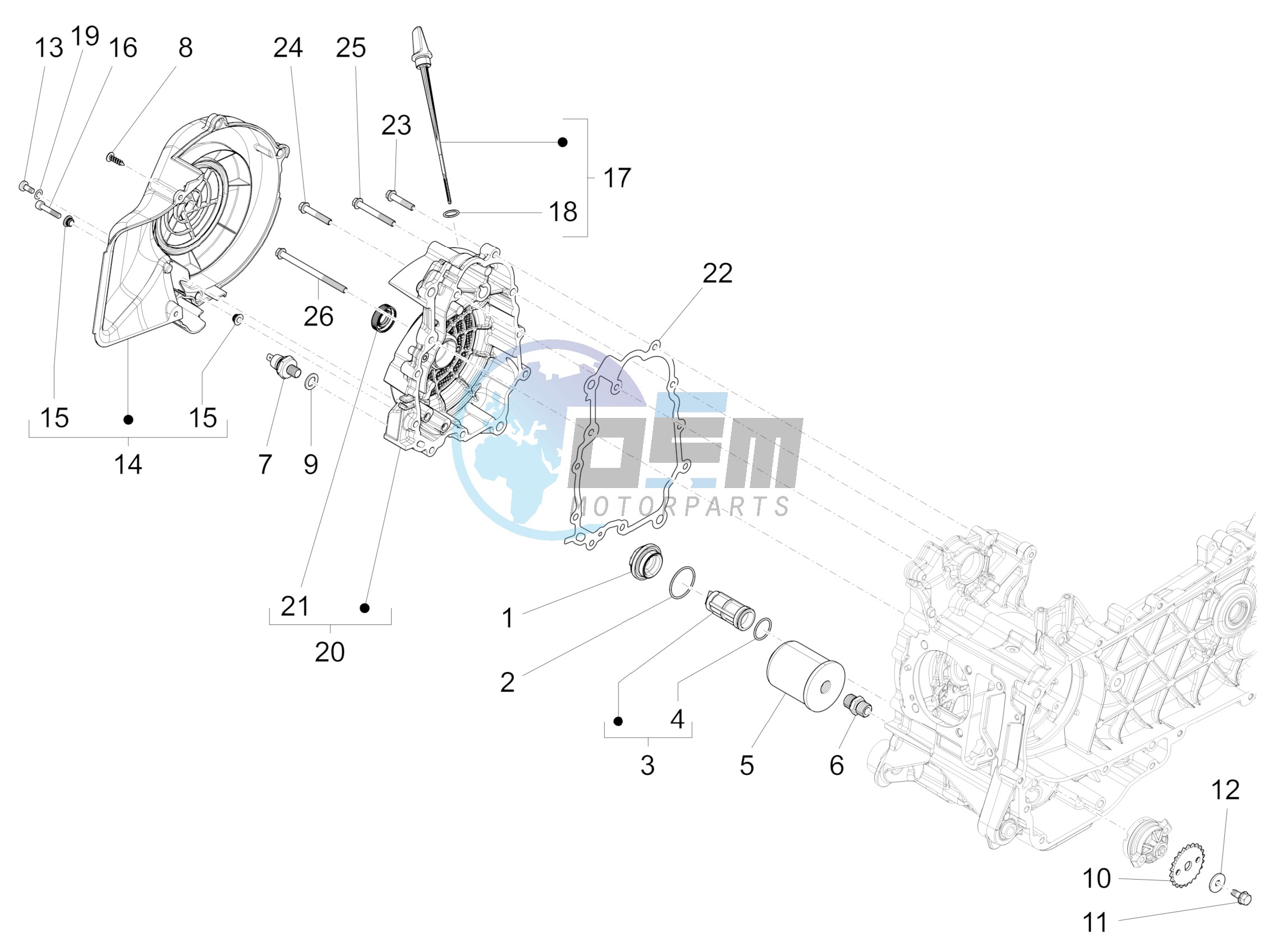 Flywheel magneto cover - Oil filter