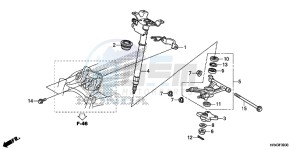 TRX500FM1E TRX500FM1 Europe Direct - (ED) drawing STEERING SHAFT