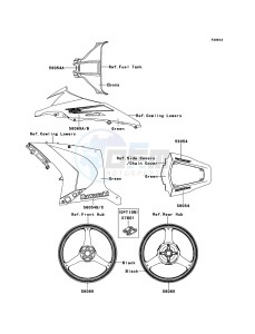 NINJA_ZX-10R ZX1000JBF FR GB XX (EU ME A(FRICA) drawing Decals(Green)