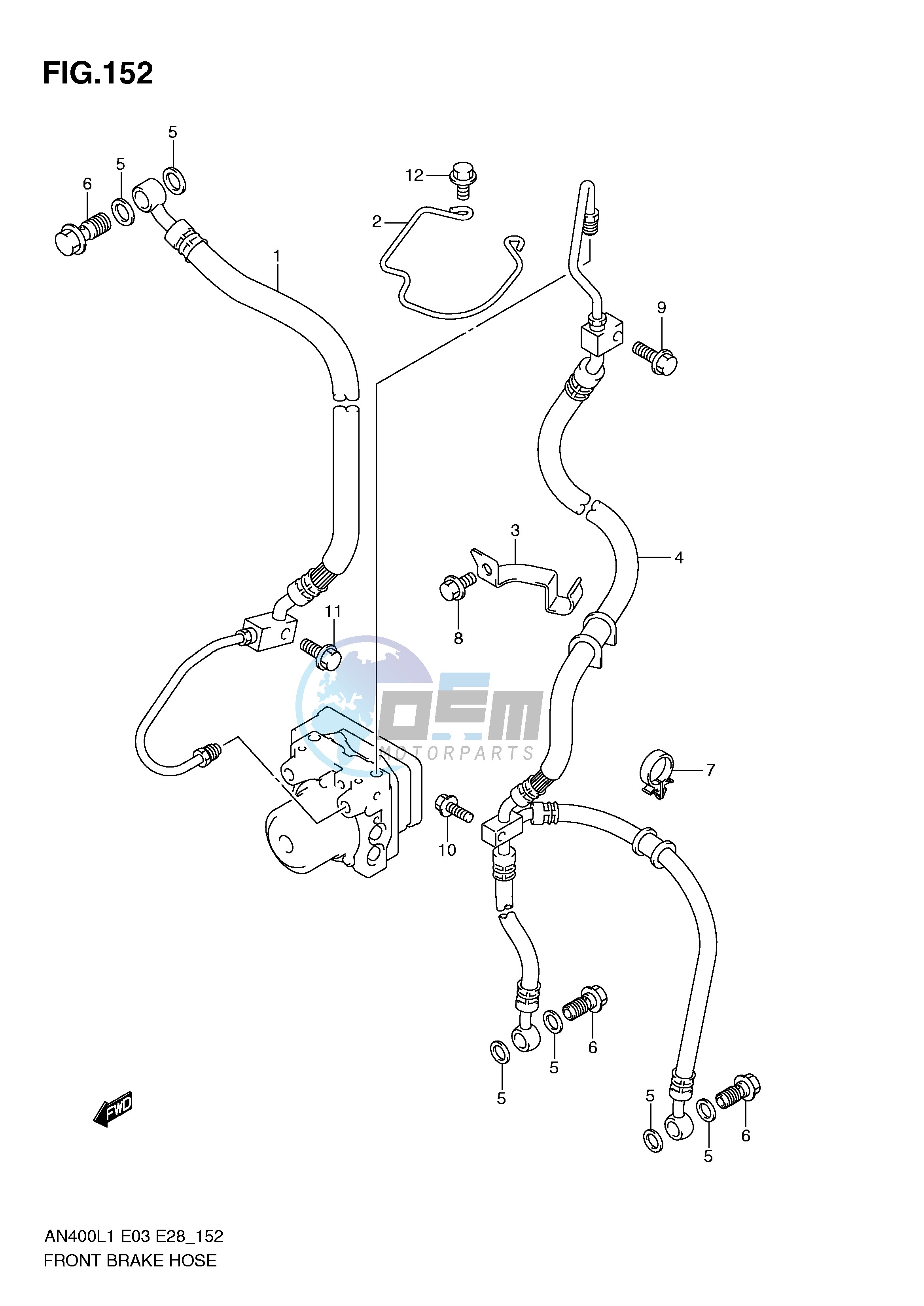 FRONT BRAKE HOSE (AN400ZAL1 E33)