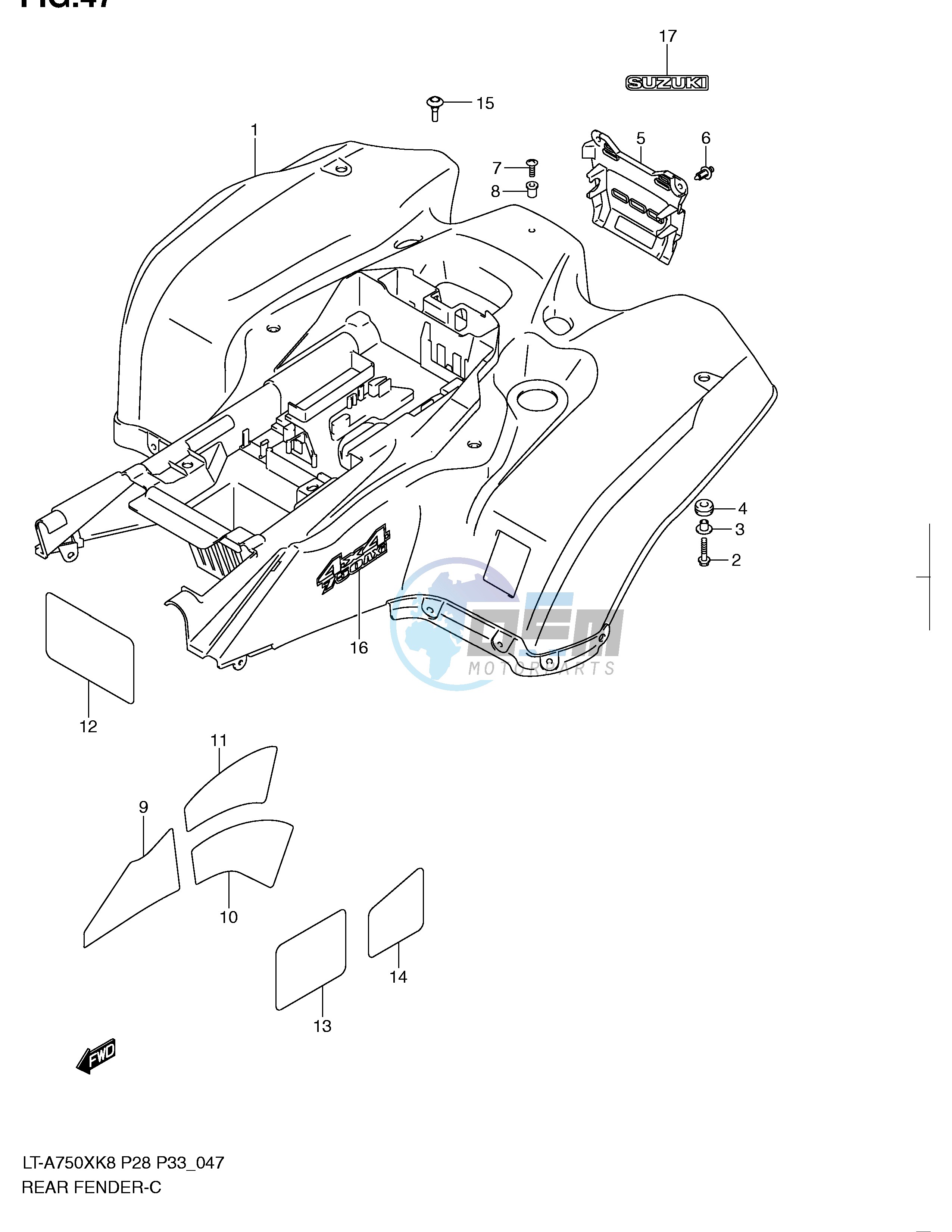 REAR FENDER (MODEL K8 K9)