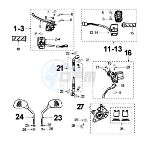 VIVA DA drawing BRAKE SYSTEM BRAKE CALIPER *AJP* BRAKE LEVER DOMINO