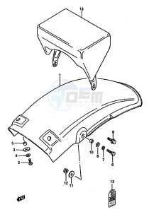 RM125 (G-H-J) drawing REAR FENDER