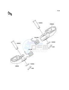 KX65 KX65ADF EU drawing Footrests