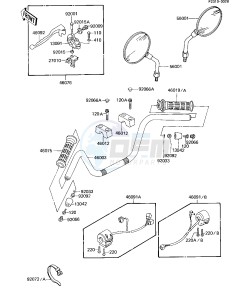 ZN 1100 B [LTD SHAFT] (B1-B2) [LTD SHAFT] drawing HANDLEBAR