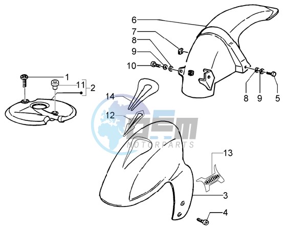 Front and rear mudguard