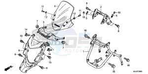 NC750XDE NC750XD Europe Direct - (ED) drawing FRONT COWL