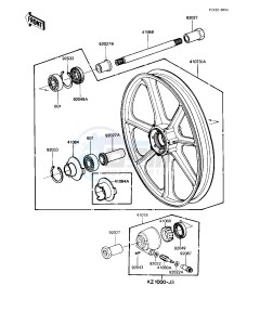 KZ 1000 J (J1-J3) drawing FRONT WHEEL_HUB