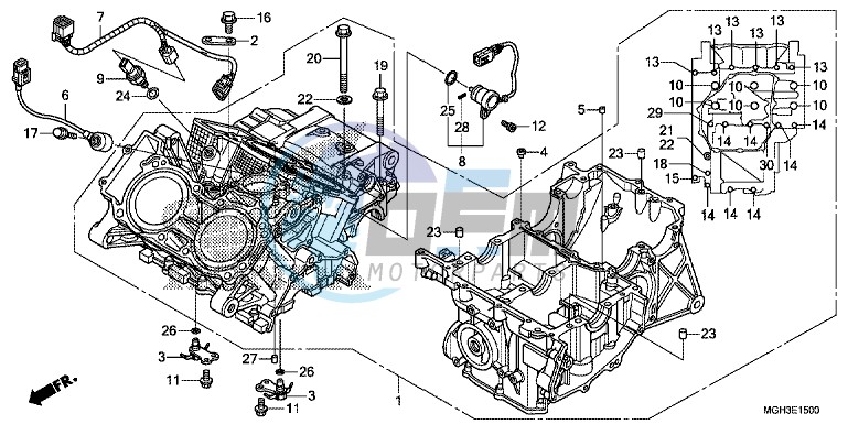 CRANKCASE (VFR1200X)