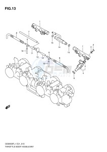 GSX650F (E21) Katana drawing THROTTLE BODY HOSE JOINT