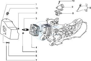 Typhoon 50 m.y. 2004 drawing Cylinder head - Cooling hood - Inlet and induction pipe