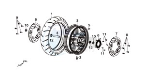 MAXSYM 400 I drawing FRONT WHEEL