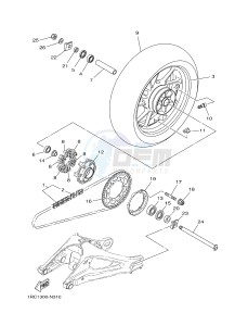 MT09 900 (1RCA 1RCB) drawing REAR WHEEL