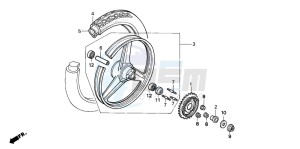 NSR50F drawing REAR WHEEL