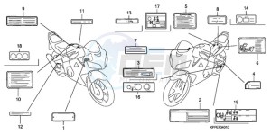 CBR125RW9 France - (F / CMF) drawing CAUTION LABEL (CBR125RW7/RW9/RWA)