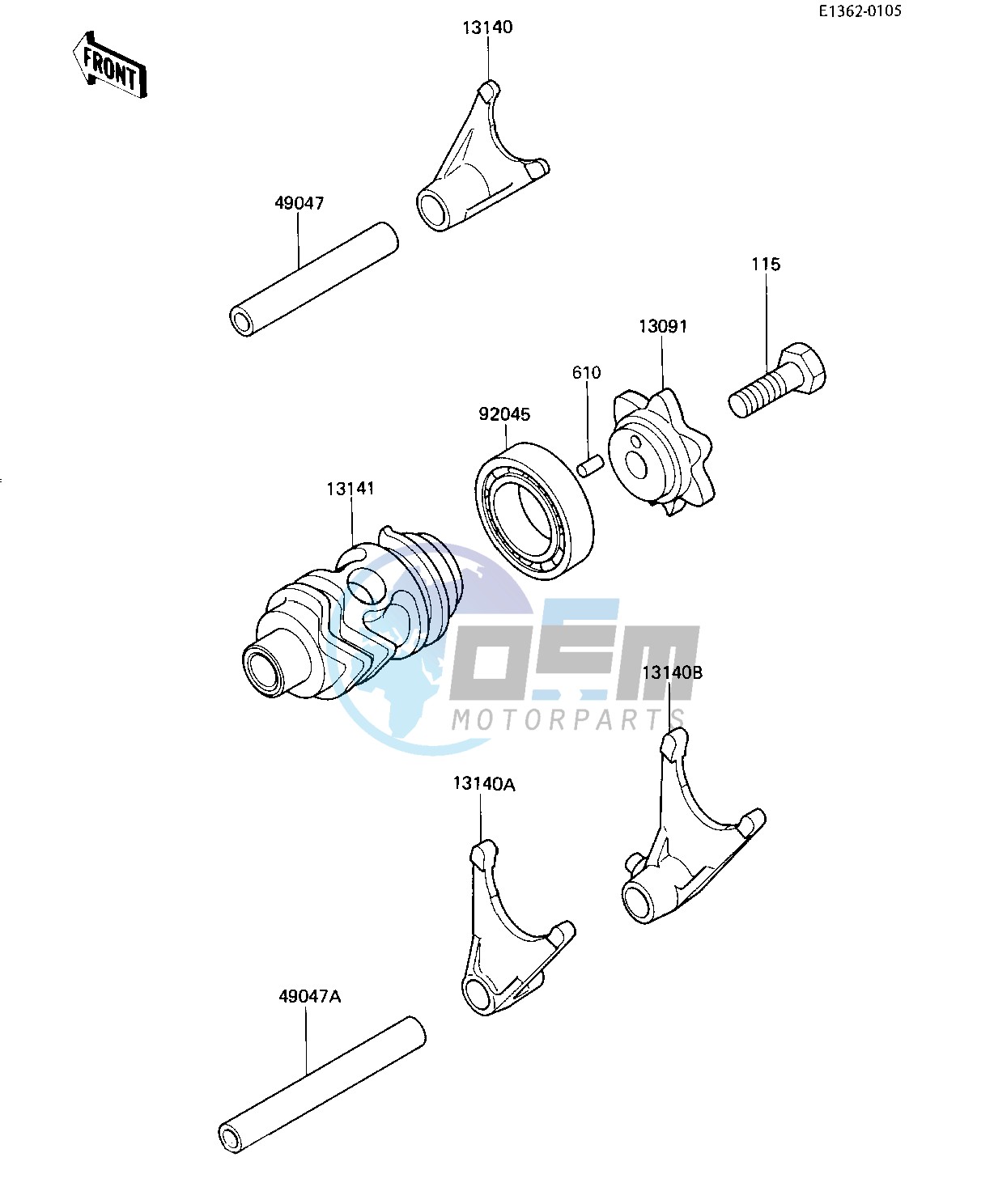 GEAR CHANGE DRUM_SHIFT FORK-- S- -