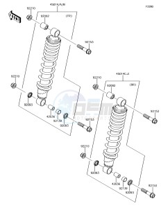 BRUTE FORCE 750 4x4i EPS KVF750GFF EU drawing Shock Absorber(s)