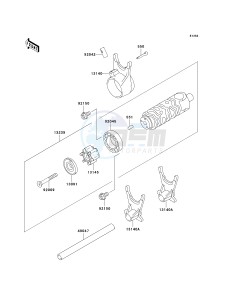 EX 500 D [NINJA 500R] (D6F-D9F) D8F drawing GEAR CHANGE DRUM_SHIFT FORK-- S- -