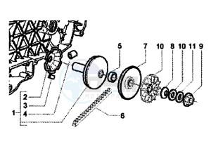 X9 EVOLUTION 250 drawing Driving pulley - Belt