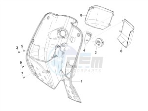 SXL 125 4T 3V drawing Front glove-box - Knee-guard panel