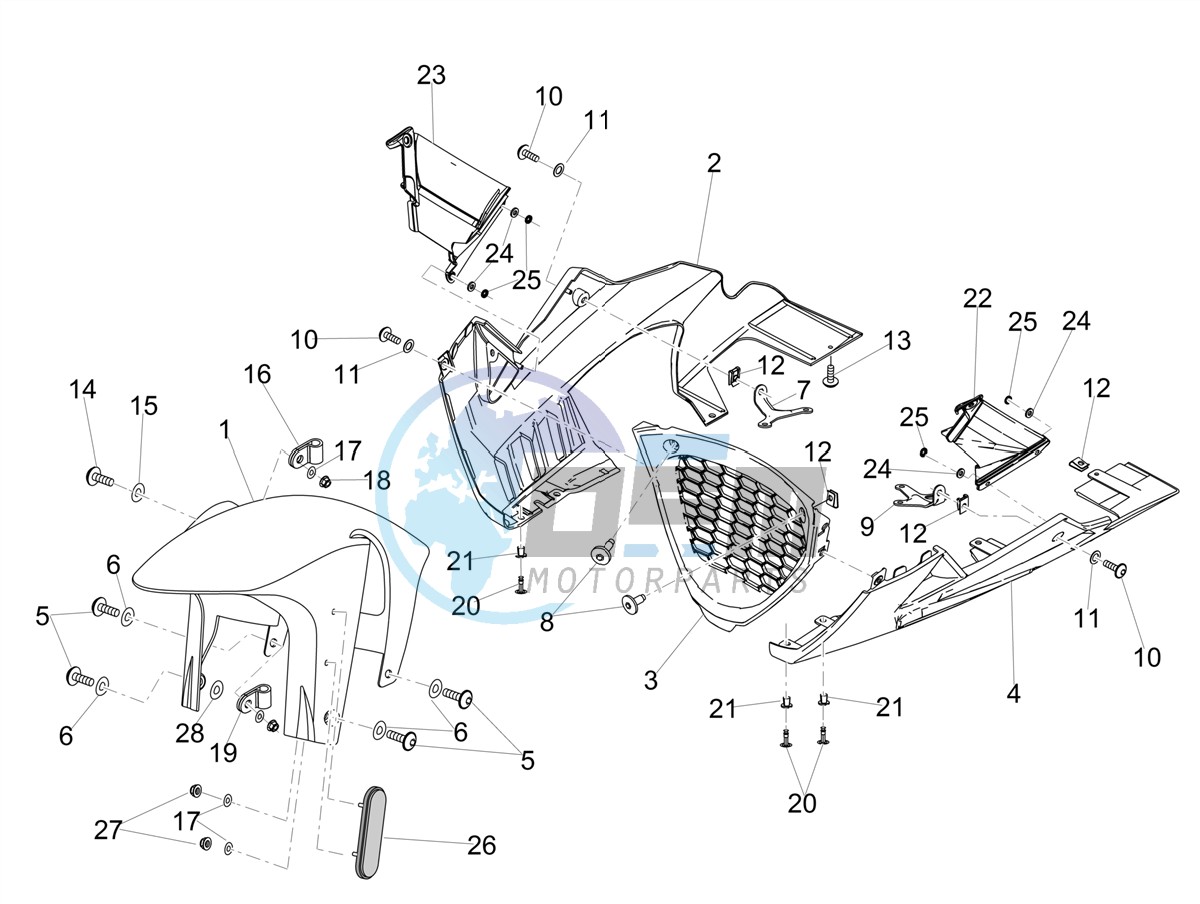 Front mudguard-Pillar